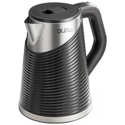 Olega Chaleira Elétrica 1500W 1,8L Inox com Desligamento Automático e Proteção Antisseca - Preta e Prata