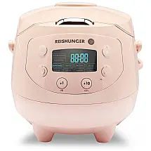 Mini Panela de Arroz Elétrica até 3 Xícaras com 8 Programas, 220V 350 W, Reishunger, Rosa