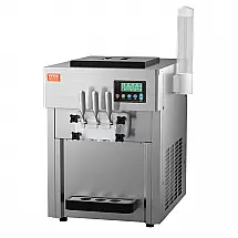 Máquina de Sorvete Soft VEVOR BQL-7220T 3 Sabores 20L/h Painel LCD Auto Limpeza Inox 110V