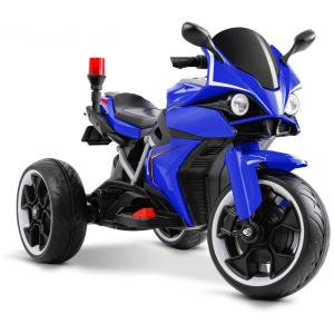 Moto Elétrica 1 Assento 12V, com Luzes de LED, MP3, TLGREEN, Azul