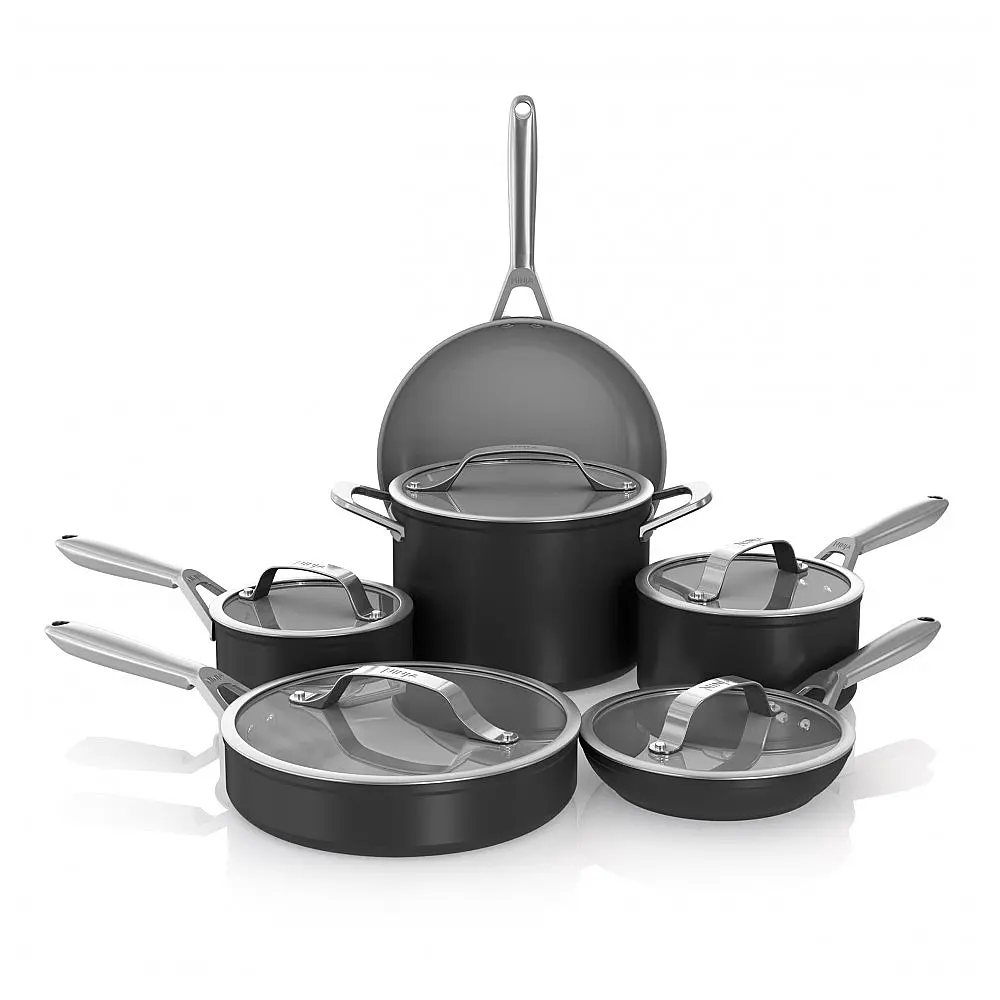 Conjunto de Panelas Ninja Ceramic Pro CW39011BK 11 Peças Cerâmica Antiaderente Preto Aço Inox