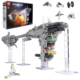 Kit de Construção Nave Estelar Nebulon B21001 da Coleção Star Plan com 6388 Peças para Crianças e Adultos, Mould King, Cinza