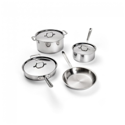 Conjunto de Panelas de Aço Inoxidável, 7 Peças, para Forno de Indução Qualidade Profissional para sua Cozinha, All Clad, Prata