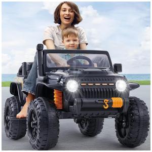 Carro Elétrico Infantil 2 Assentos com Controle Remoto e Bateria 12V, Idade 3 Anos, NEWQIDA, Preto