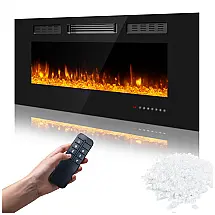 Lareira Elétrica Ariiles 107x46cm 1500W Chamas LED Multicolor Embutir 110V