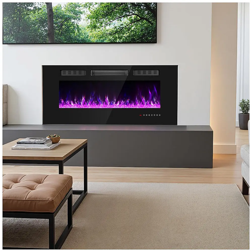 Lareira Elétrica Ariiles 107x46cm 1500W Chamas LED Multicolor Embutir 110V — foto 2