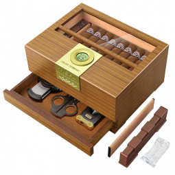 Umidor para Charutos TISFA Claro Gaveta Divisória 20-30 Charutos