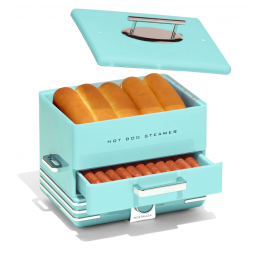 Máquina de Hot Dog Nostalgia até 20 Salsichas por Vez, Aço Inoxidável 110V 1500W Azul Turquesa