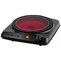 Cooktop Elétrico de Infravermelho Portátil de Vidro Cerâmico com Queimador Único, 5 Níveis de Temperatura e Fácil de Limpar, 110V 1000W