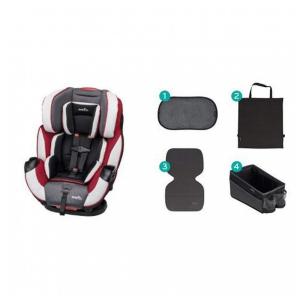 Cadeira de Bebê para Carro Evenflo Symphony Elite com Kit de Acessórios, Vermelha e Branca
