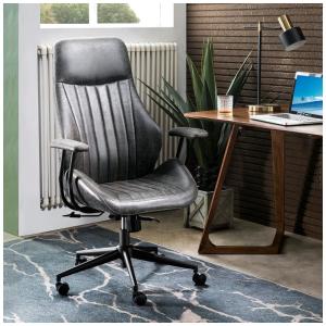 Ergonomic Office Chair,Modern Computer Desk Chair,high Back Suede Fabric Desk Chair with Lumbar Support for Executive or Home Office Dark