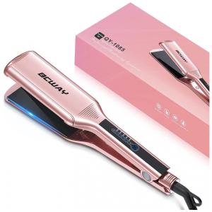 Prancha de Cabelo Profissional com 5 Níveis de Temperatura, Aquece em 30s, Bivolt, BCWAY QY 1085, Rosa