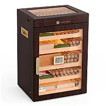 Humidor para Charutos GLENCREAG Marrom Avermelhado 250 Charutos Digital com Higrômetro
