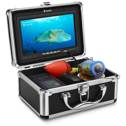 Câmera de Pesca Subaquática Portátil à Prova d com Monitor e Luzes Infravermelhas, Cabo 30 M, EYOYO, Preto