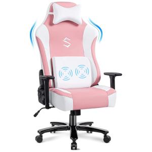 FANTASYLAB Cadeira de Escritório Gamer Reclinável e Ergonômica com Apoio de Braço Ajustável, Rosa
