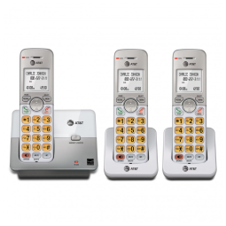 Telefone Residencial sem Fio AT&T EL51303 com 3 Aparelhos, Viva-voz FullDuplex, Identificador de Chamadas, Eco Mode - Prata