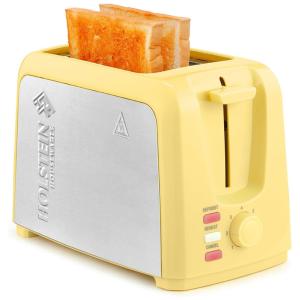 Torradeira Elétrica 2 Fatias com 7 Níveis de Tostagem de Aço Inoxidável, 110V 750W, Holstein Housewares, Amarela