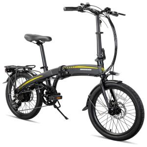 ROCKSHARK Bicicleta Elétrica Motorizada 7 Velocidades e 5 Modos, 250W, HH HILAND, Preto