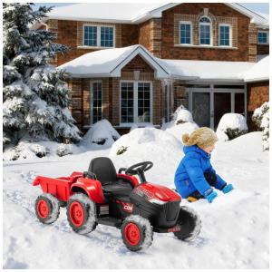 Trator Elétrico Infantil 1 Assento com Controle Remoto, Luz LED, Bateria 12V 30W, MELLCOM , Verde