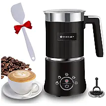 Espumador de Leite Elétrico 4 em 1, Capacidade 300 mL, Aço Inox, 110v, HUOGARY N20, Prateado