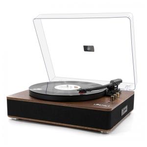 Toca Discos Retro com 3 Velocidades e Alto Falantes Estéreo, LPNo1, Marrom