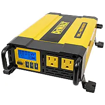 Inversor de Potência Automotivo com Display LCD,Tomadas Duplas, 120V,c, USB, DEWALT DXAEPI1000, Amarelo