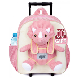 Mala de rodinhas infantil com mochila dinossauro de pelúcia para crianças