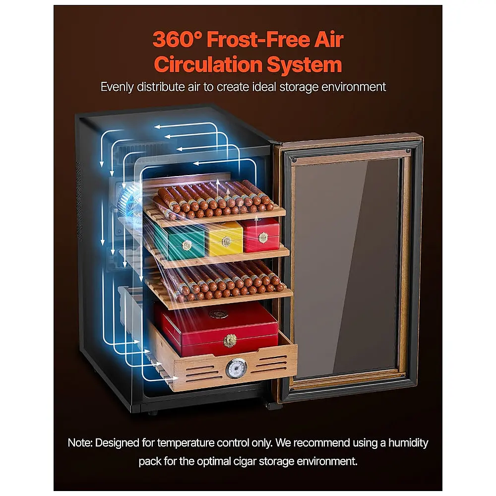 Humidor Elétrico VEVOR 48L Preto 350 Charutos Controle de Temperatura 110V — foto 3