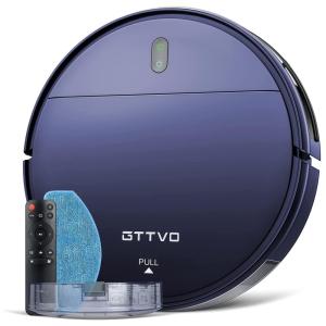 Aspirador de Pó Robô 2 em 1 Inteligente e Automático 1400 Pa com Auto Carga Ideal para Pets, GTTVO ROBOT BR150, Azul