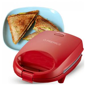 Sanduicheira Mini Snack Maker Cerâmica Antiaderente, Luz Indicadora, Molde de 12,7x11,2 Centímetros, Ideal para Sanduíches, Tostadas