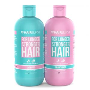 Shampoo e Condicionador Vegano Para Crescimento Capilar Espesso e Macio 350ml cada, HAIRBURST 634158579202, Rosa claro
