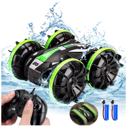 Serrelim Carrinho de Controle Remoto 360 de Rotação com Luz LED e Velocidade 10 km, h, Verde