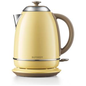 K640 Chaleira Elétrica 1.7L com Desligamento Automático e Proteção de Fervura, 1440W, 110v, BUYDEEM, Amarelo