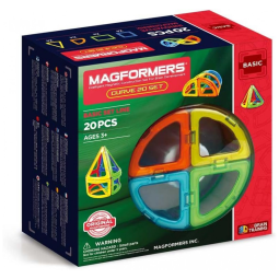 Kit de Construção Formas Geométricas Educativa 20 Peças, para Crianças a Partir de 3 Anos, MAGFORMERS 01010, Azul