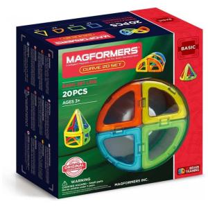 Kit de Construção Formas Geométricas Educativa 20 Peças, para Crianças a Partir de 3 Anos, MAGFORMERS 01010, Azul