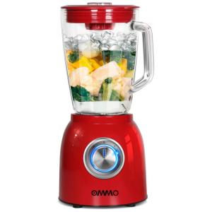 Liquidificador de Bancada Profissional 1.5L 3 Velocidades, 600W, 110v, OMMO, Vermelho