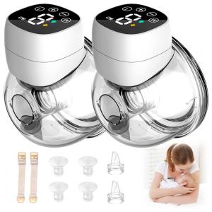 Bomba Tira Leite Akaho QY 101 Dupla Portátil com Painel Digital 2 Modos, 9 Níveis de Sucção e , Branca