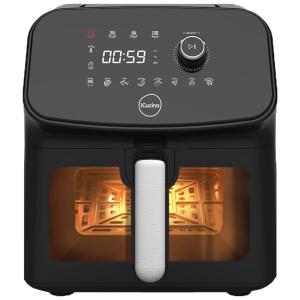 Fritadeira Elétrica AirFryer 5.8L em Aço Inoxidável com Painel Digital, 110v, ICUCINA AF9223, Preto