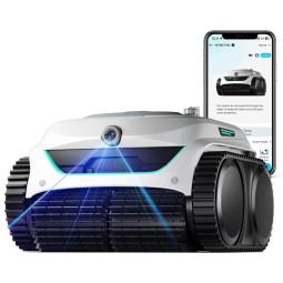 Aspirador de Piscina Robô WYBOT C2 Vision, Detecção de Detritos com Câmera de IA, Limpeza Mestra 8 em 1, Filtragem Ultrafina
