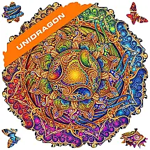 Quebra Cabeças em Madeira MDF para Adultos, Tema Mandala Inexhaustible Abundance com 350 Peças, UNIDRAGON, Colorido