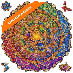 Quebra Cabeças em Madeira MDF para Adultos, Tema Mandala Inexhaustible Abundance com 350 Peças, UNIDRAGON, Colorido