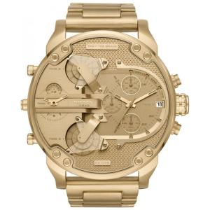 Relógio cronógrafo de aço inoxidável de quartzo, DIESEL DZ7399, Dourado