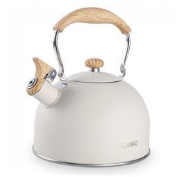 Chaleira de Chá 2. em Aço Inoxidável com Apito, BELANKO BE 2.5L MW, Creme
