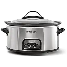 Panela Elétrica Multifuncional 6L com Temporizador e Configuração Automática de Aquecedor de Alimentos, 110V 1500W, Crock Pot, Prata