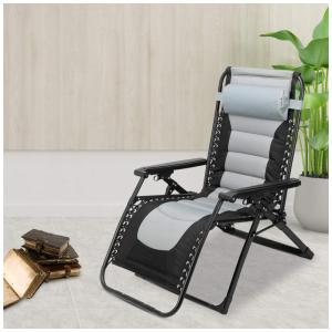 Cadeira Reclinável Ajustável Gravidade Zero com Apoio de Cabeça e Porta Copos, VINGLI, Cinza