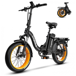 Bicicleta Elétrica Dobrável KEBIKO 750W, Bateria 48V 20Ah, Velocidade 48 km/h, Suspensão Dupla, Freios a Disco, Rodas 20", Display LCD
