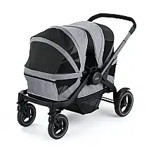 Carrinho de Bebê Duplo Graco Adventure até 22 Quilos, Cinza