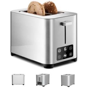 Torradeira 2 Fatias com Display LED e 6 Níveis de Tostagem, 850W, Goodscious, Prata