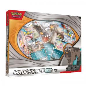 Box Pokémon TCG Mabosstiff ex com 4 boosters e cartas promocionais em inglês