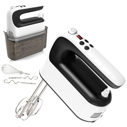 Batedeira Elétrica de 9 Velocidades com 5 Acessórios, 400W 110V, Yomelo, Branca